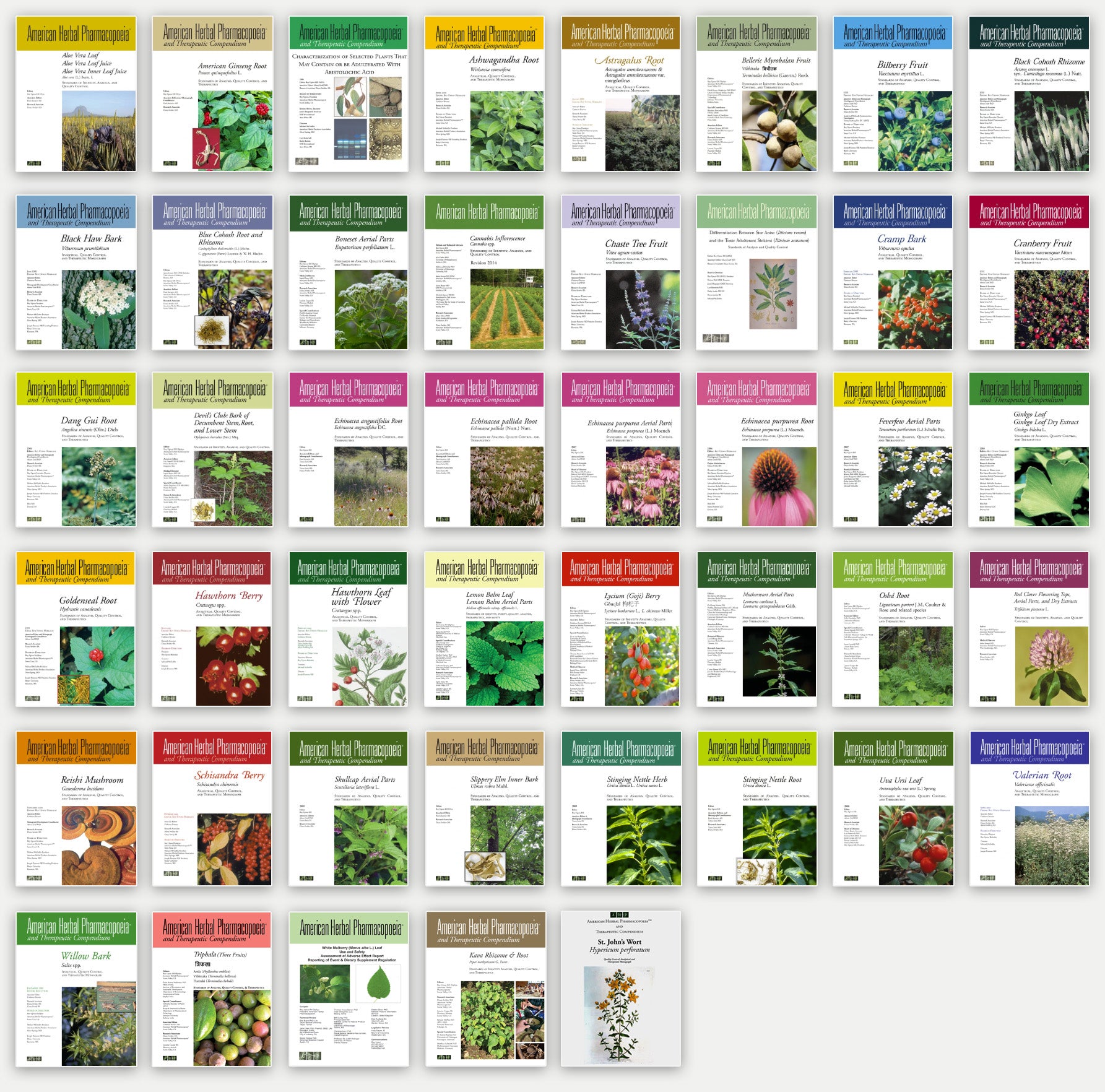 Complete Set of 45 PDF Botanical Monographs – American Herbal Pharmacopoeia®