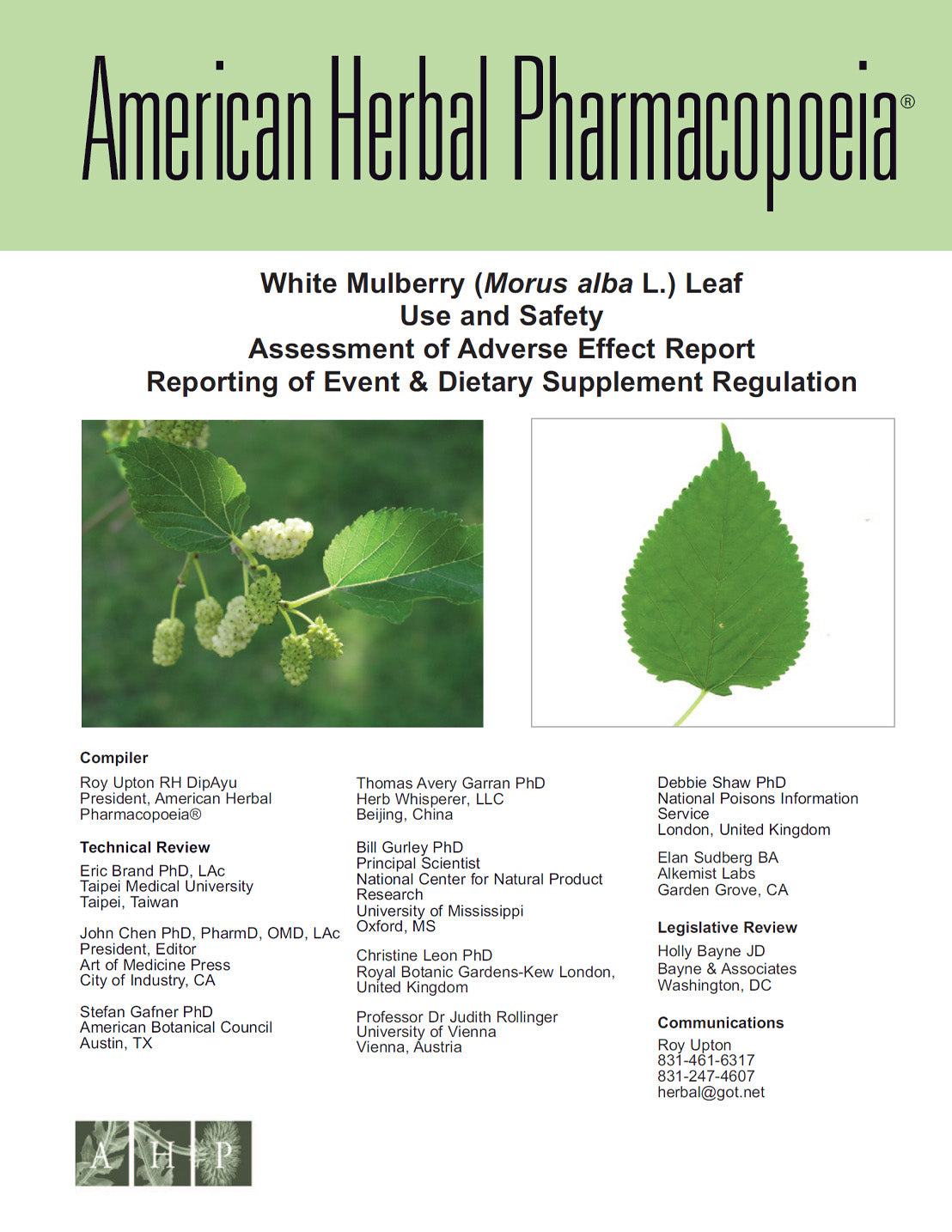 White Mulberry Leaf Safety Assessment
